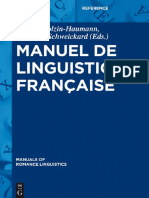 Manuel de Linguistique Française PDF