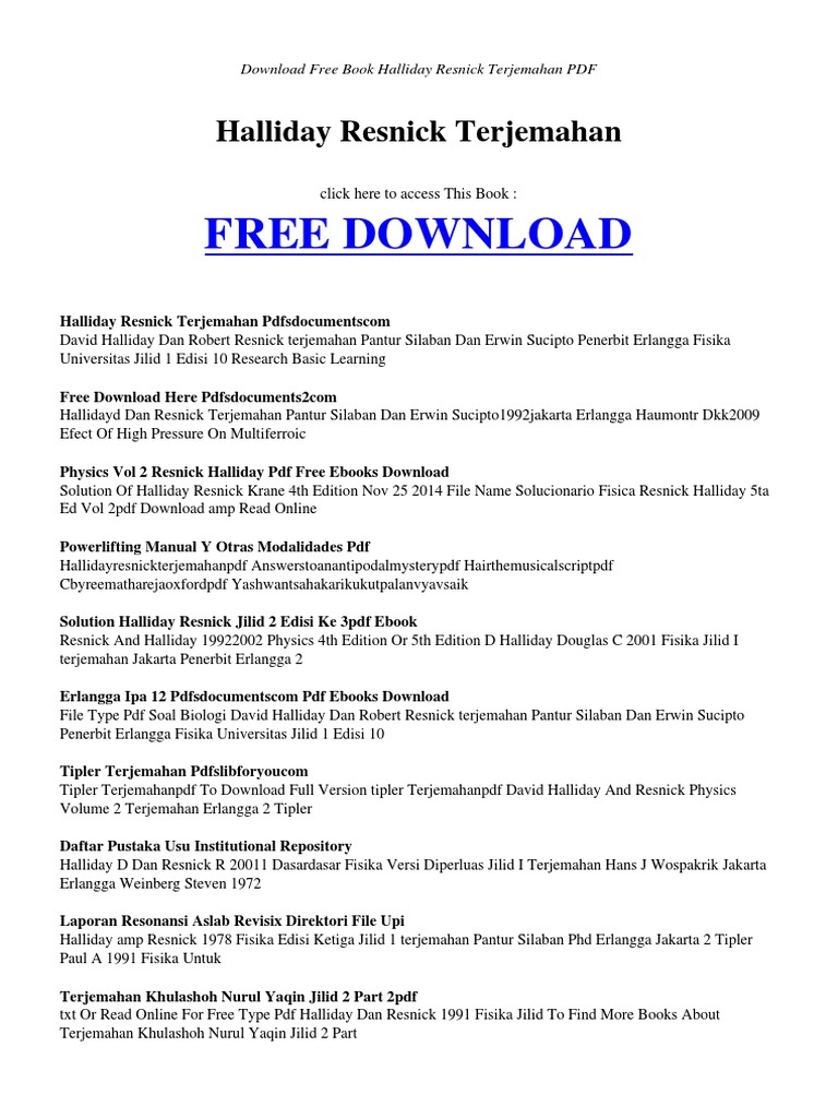 Halliday Resnick Terjemahan PDF File Komputer Teknologi Digital