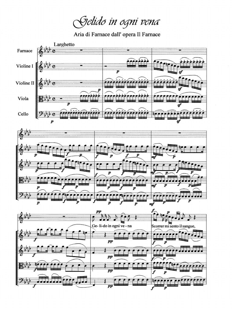 Farnace. Gelido in Ogni Vena PDF | PDF