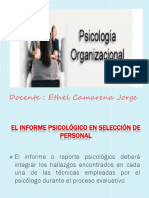 Elaboración Informe Psicologico Organizacional