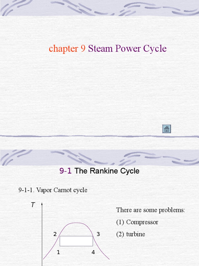 Chapter 9 Steam Power Cycle PDF Steam Steam Engine