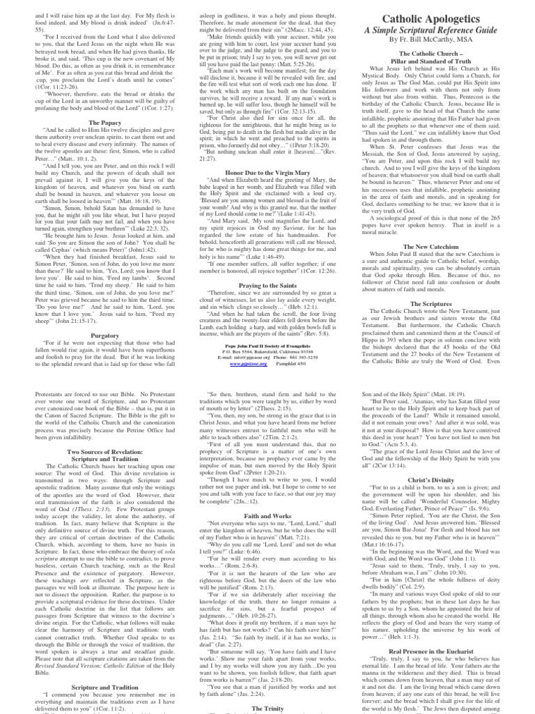 Catholic Apologetics: A Simple Scriptural Reference Guide | Download ...