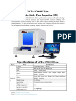 Specifications Of: VCTA-V700 Off Line 3D Color Solder Paste Inspection (SPI)