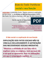 O Funcionalismo de Durkheim - o Fato Social e Sua Função