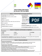 Material Safety Data Sheet: Ethyl Alcohol 190 Proof MSDS