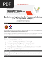 Developing and Implementing Key Performance Indicators (KPI) and Key Results Area (KRA)