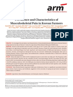 Prevalence and Characteristics of Musculoskeletal Pain in Korean Farmers