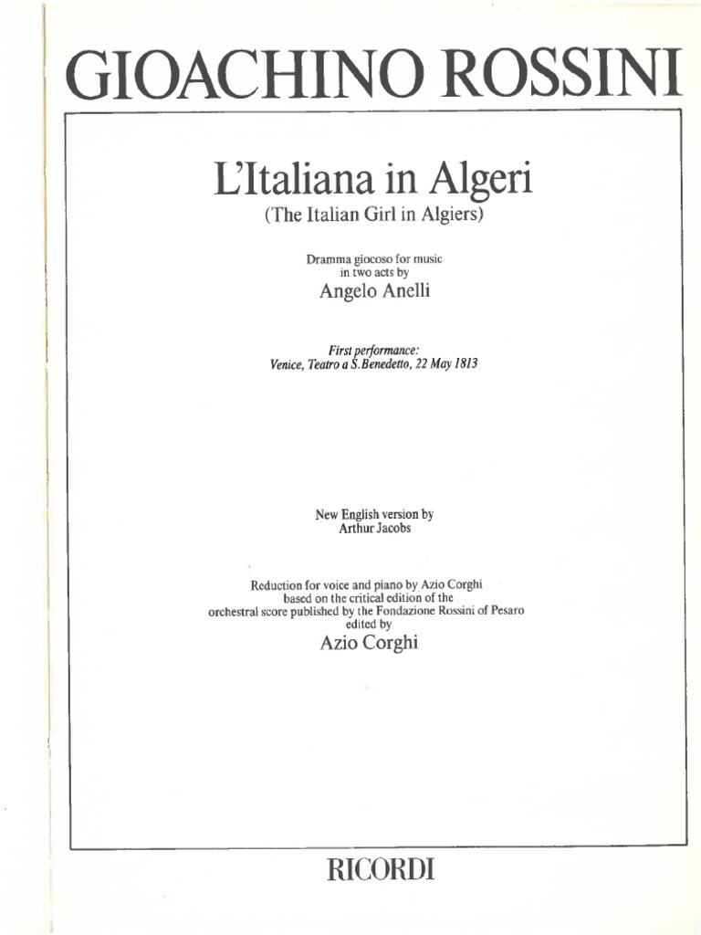 Italiana En Argel Rossini Parte I Pdf