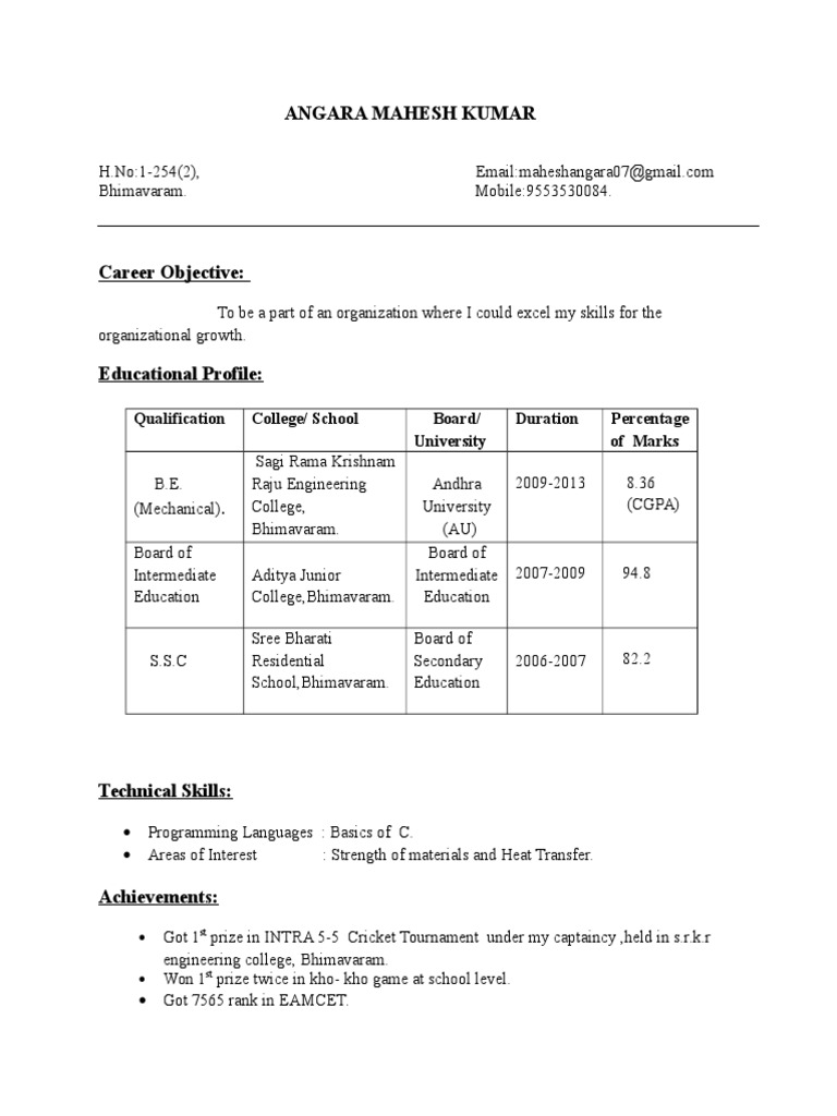 Mahesh Resume | PDF