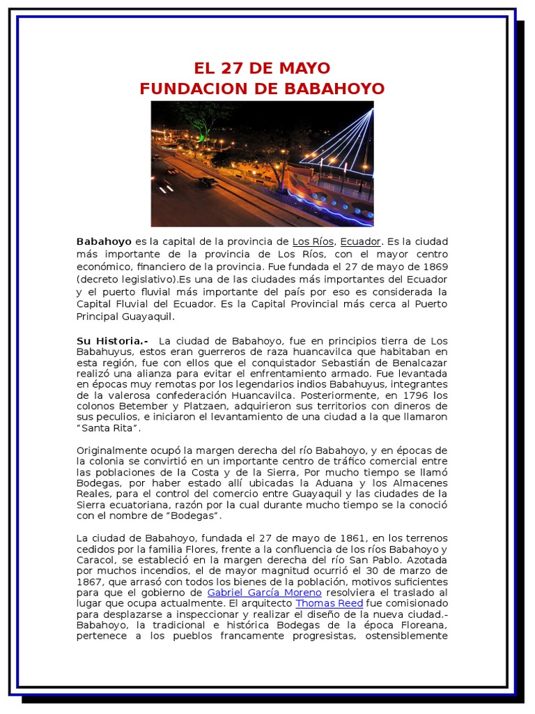 El 27 de Mayo Fundacion de Babahoyo PDF