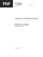 Testigo Único y Principio de La Duda