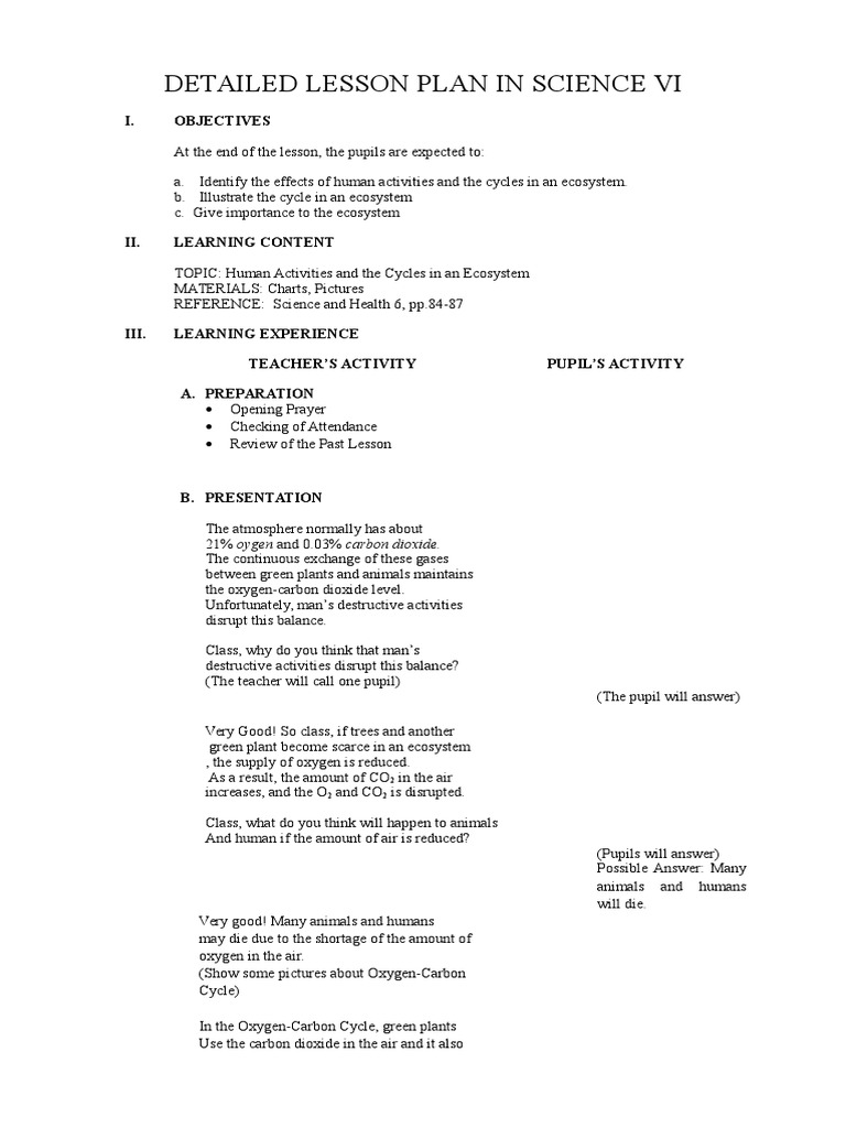 Detailed Lesson Plan in Science Vi: I. Objectives | PDF | Solution ...