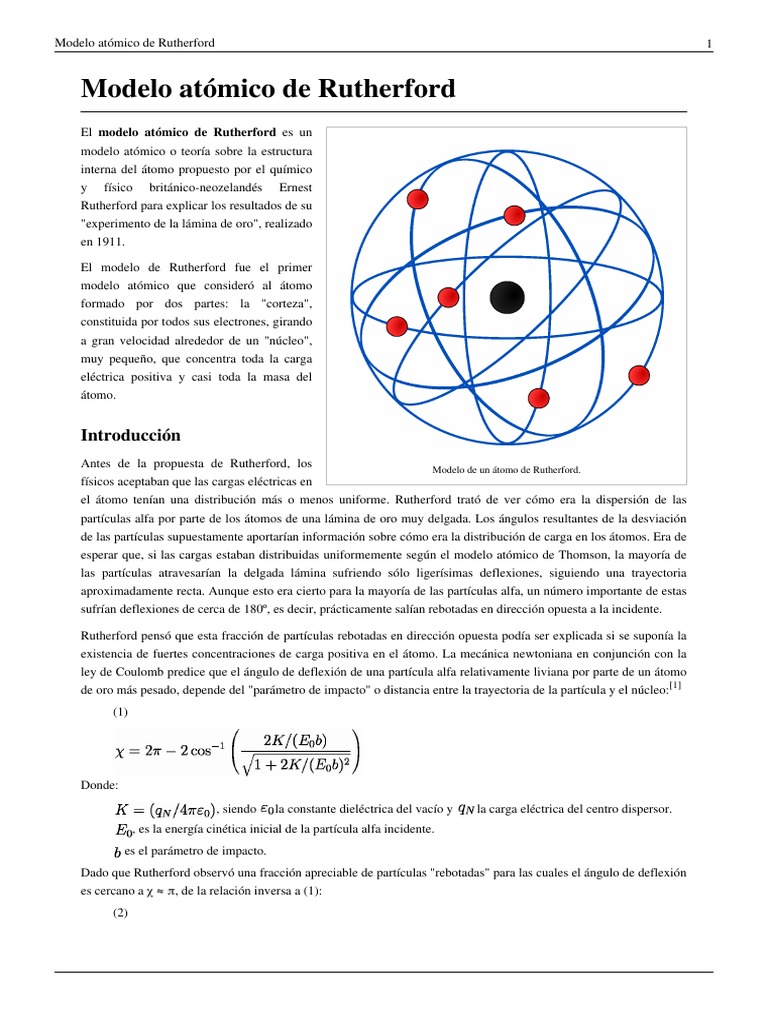 Modelo Atc3b3mico de Rutherrford | PDF | Universo físico | Física