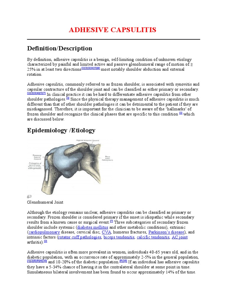 Adhesive Capsulitis Download Free PDF Anatomical Terms Of Motion