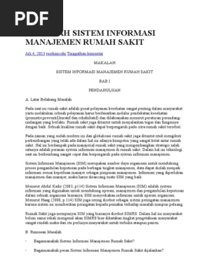Makalah Sistem Informasi Manajemen Rumah Sakit