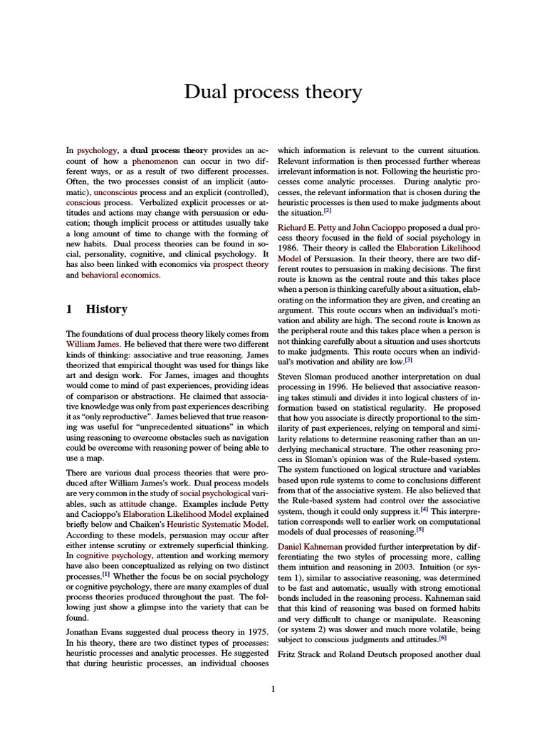 Dual process theory.pdf | Attitude (Psychology) | Argument
