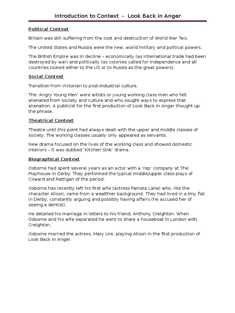 Introduction To Context Notes Hand Out With Intro Lesson | PDF