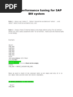 ABAP Performance Tuning For SAP BW System