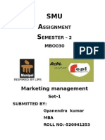 SMU A S: Marketing Management