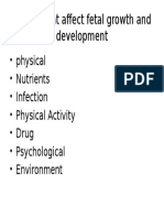 Factors That Affect Fetal Growth and Development