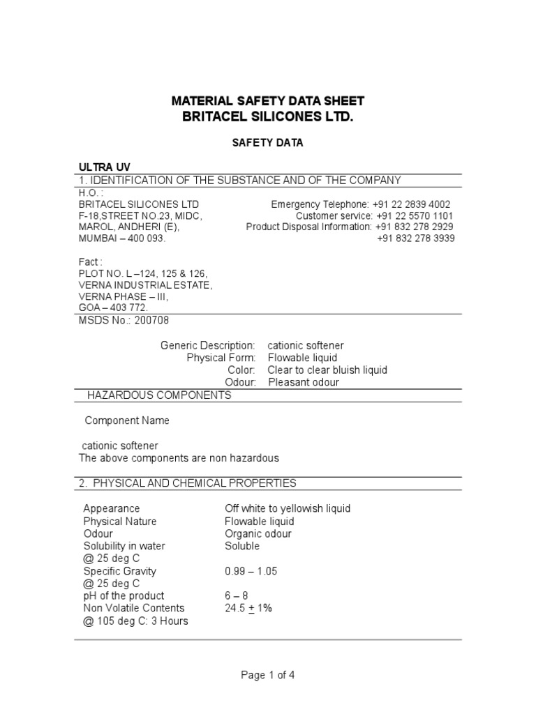 133ultra Uv Msds 16 Pt (1) Toxicity Combustion