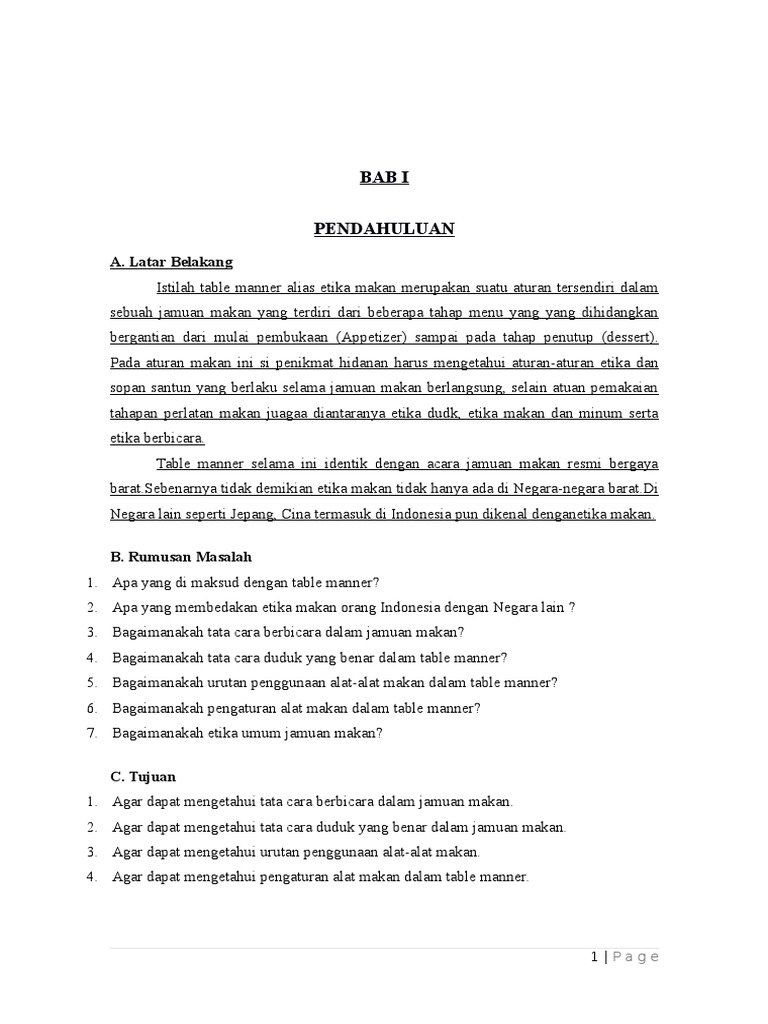 Makalah Etika Profesi Table Manner