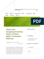 "Plants Tho: Navigating The Murky Waters of Plants Rights" Christopher Sebastian