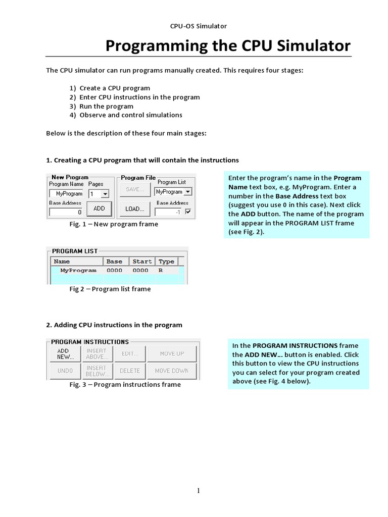 CPU-OS Simulator User Guide | PDF | Central Processing Unit | Input/Output