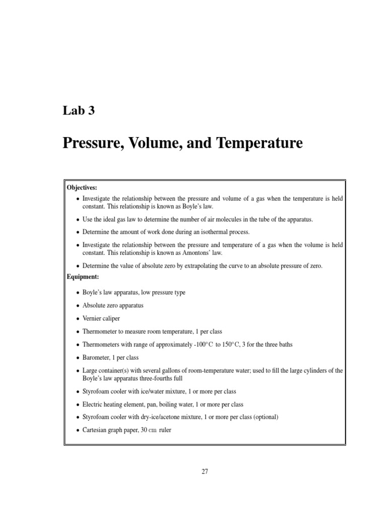 Boyle's Law and Gas Properties Lab | PDF | Gases | Temperature