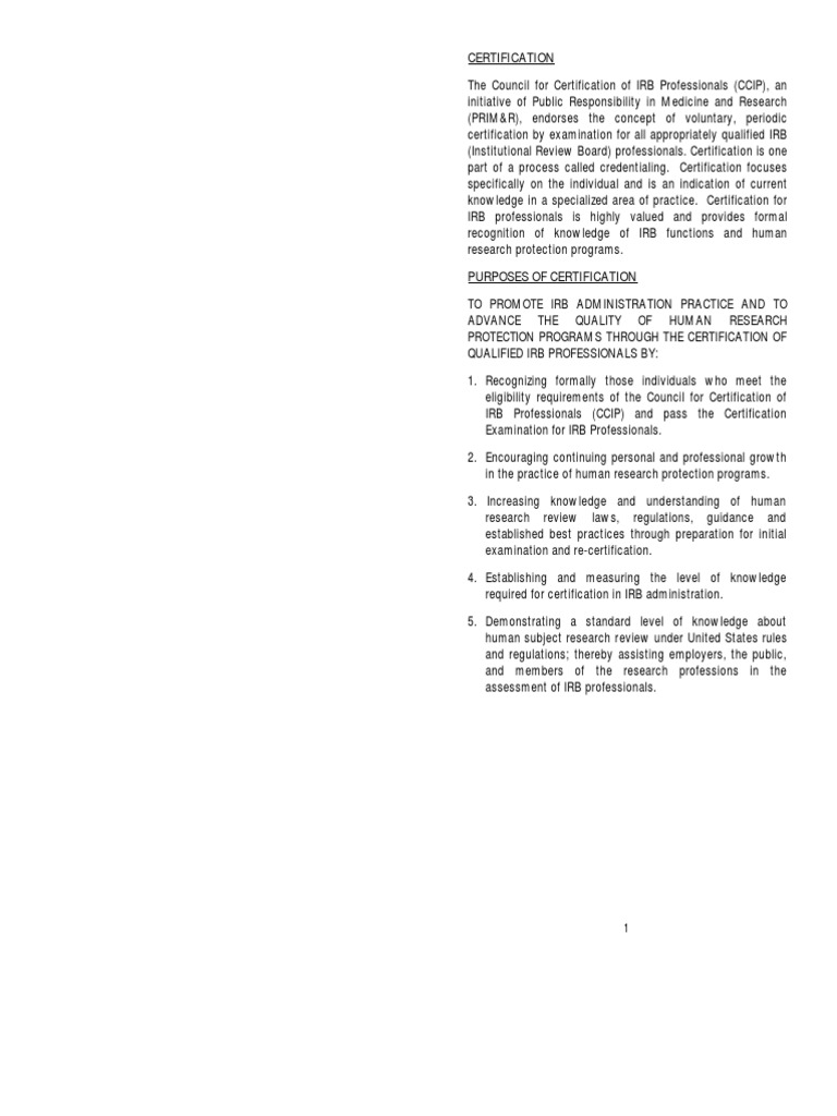 CCIP Handbook PDF Institutional Review Board Test (Assessment)