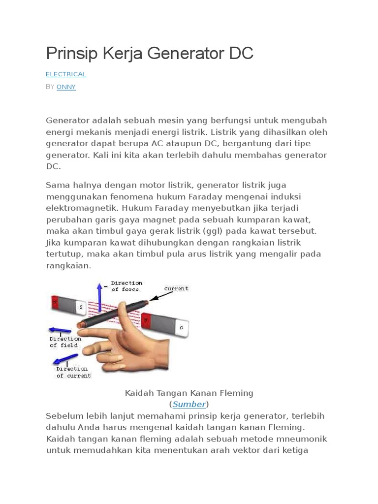 Prinsip Kerja Generator Dc Pdf