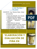 Elaboración y Evaluación de Piña en Almibar