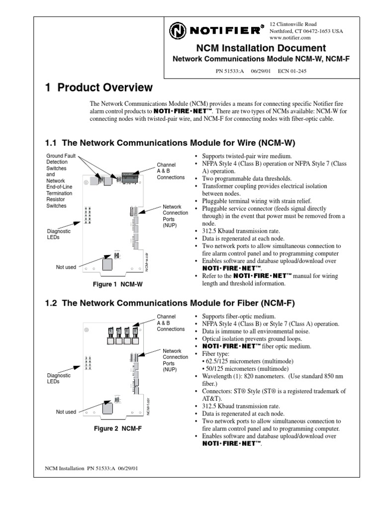 1PZ Nuovo NOTIFICATORE NCM-W Modulo Cavo Comunicazioni di Rete