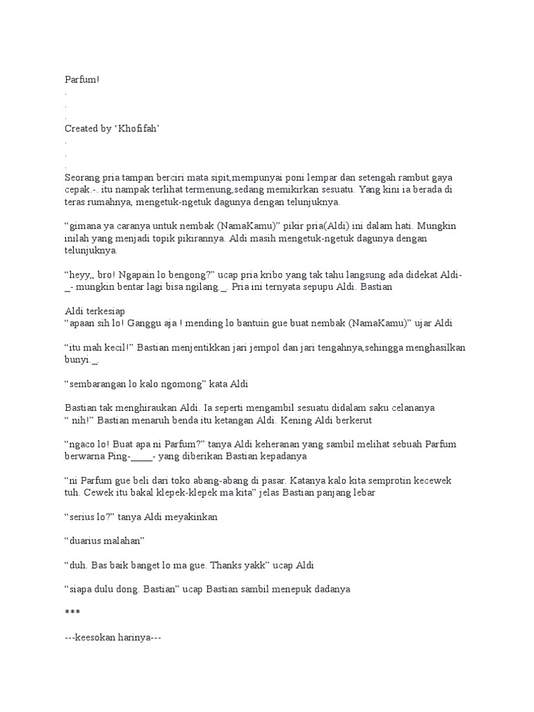 Cerpen Parfum