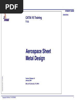 Aerospace Sheet Metal Design Catia V5 Sheet Metal Puting And Information Technology