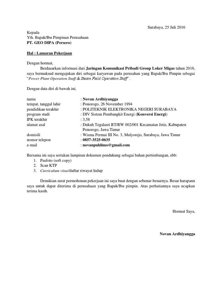 Surat Lamaran