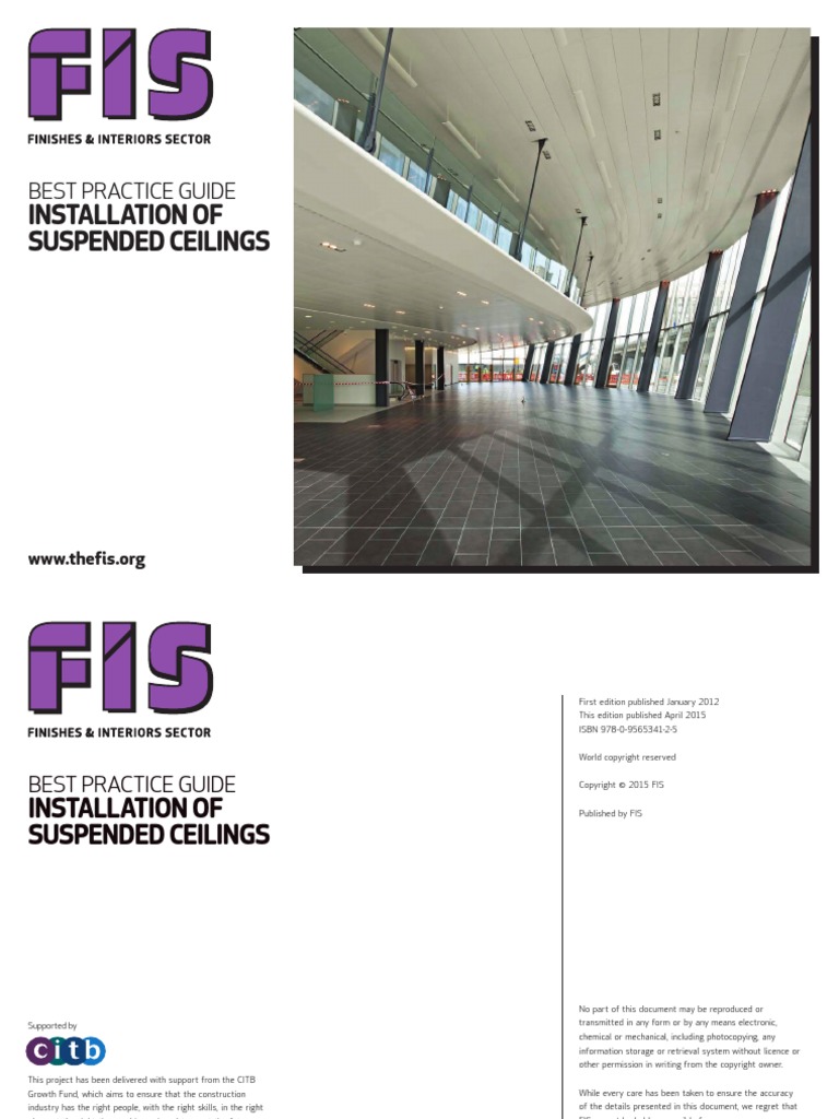 Best Practice Guide Installation Of Suspended Ceilings 2015