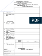 SRM University, Department of Mechanical Engineering Project Proposal