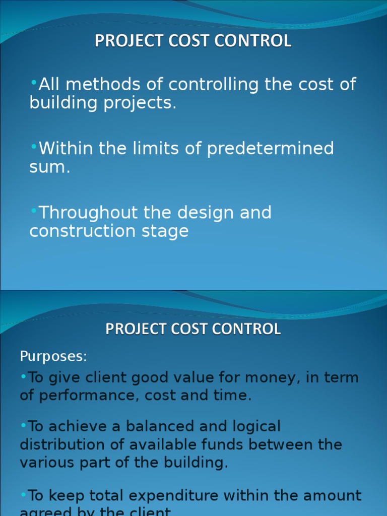 Project Cost Control PDF Cost Accounting Architect