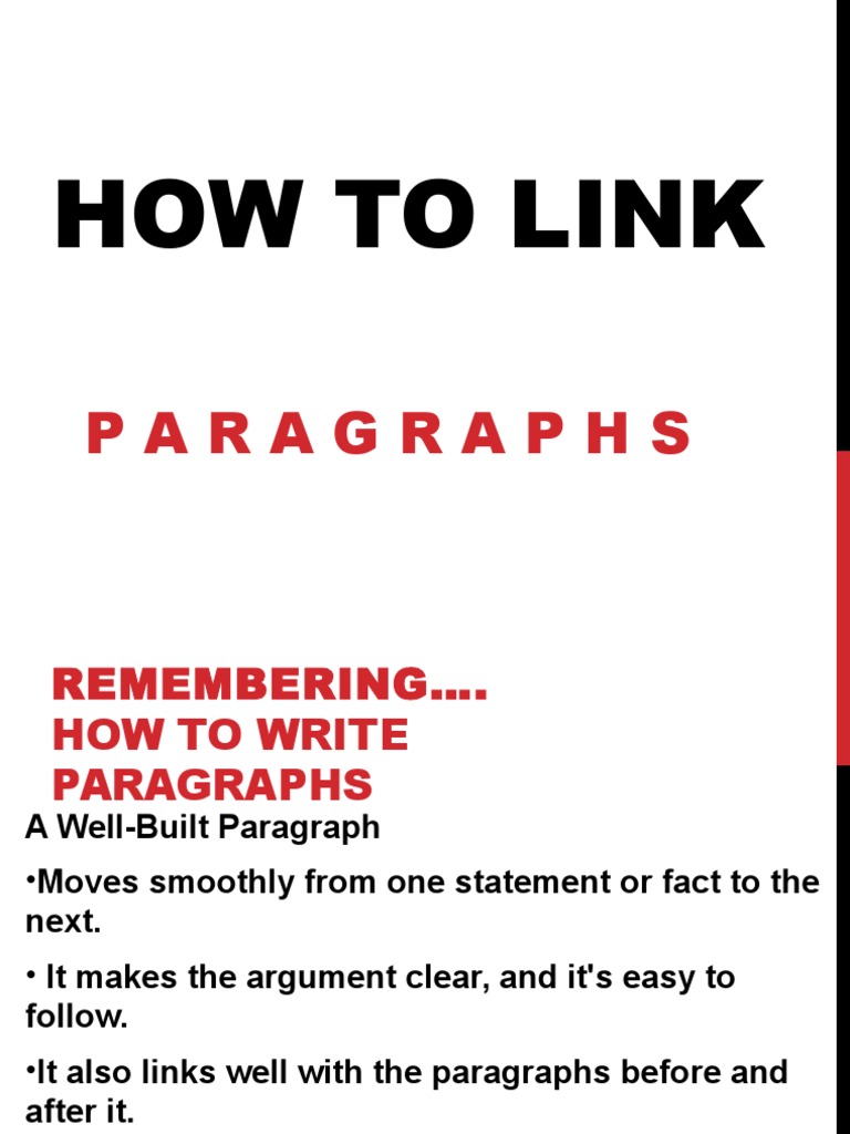 How To Link Paragraphs | PDF | Argument | Reason