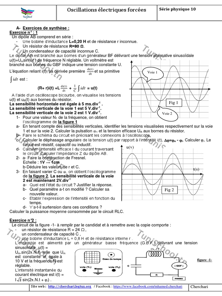 Oscillations Électriques Forcées RLC | PDF | Tension électrique ...