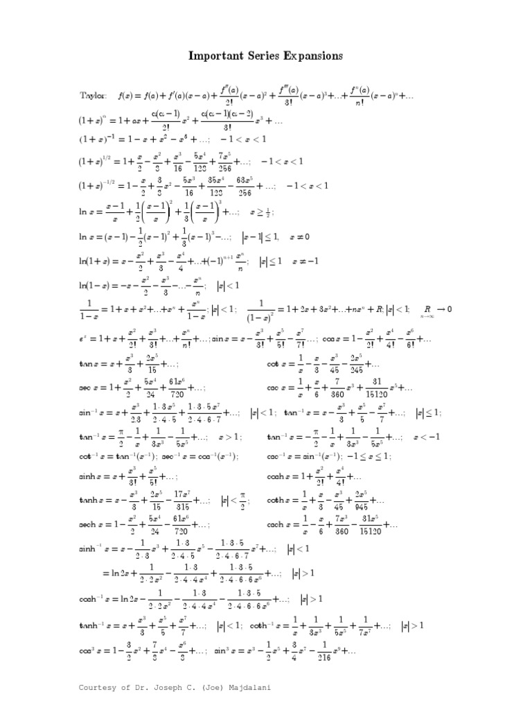 Essential Taylor Series Expansions | PDF | Games & Activities