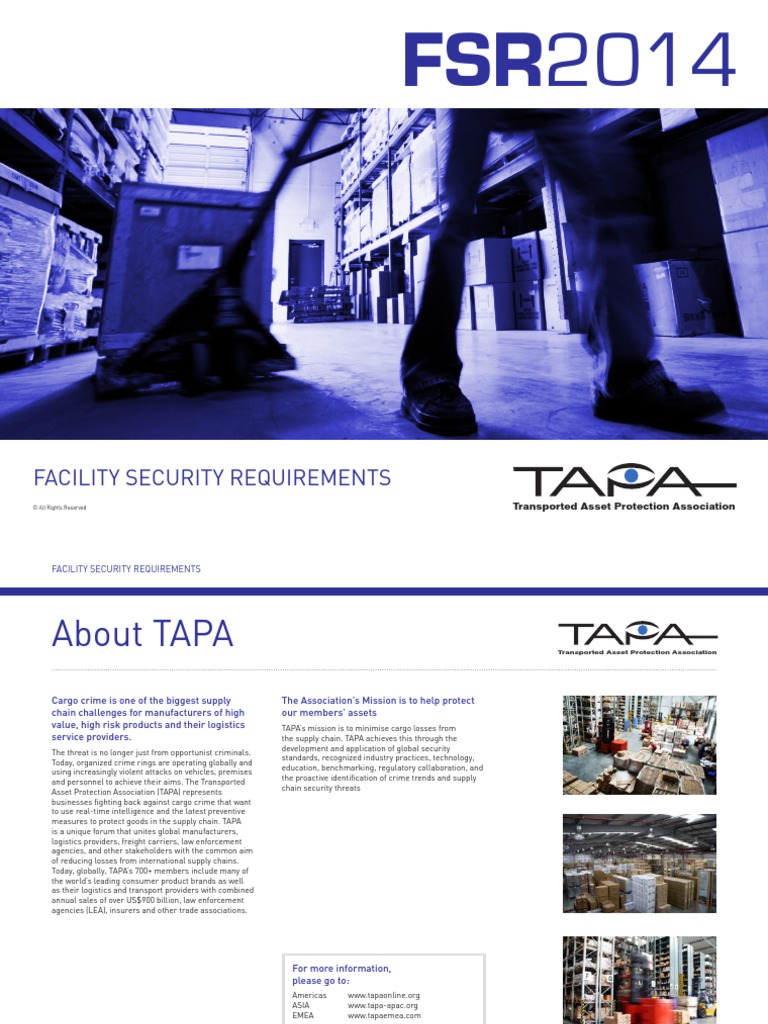 Tapa Facility Security Requirements 20141 PDF Security Alarm