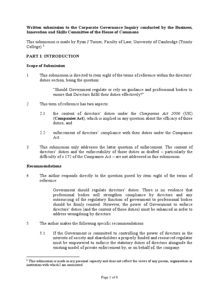 Submission Board Of Directors Civil Law (Legal System) Free 30