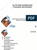 Billet Defects: Pin Hole and Blow Hole Formation, Prevention and Evolution