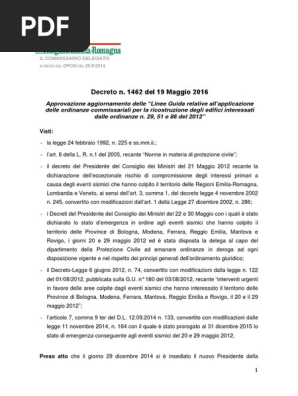 Decreto N 1462 Del 19 Maggio 2016