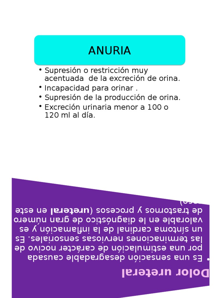 ANURIA Vejiga urinaria Sistema urinario