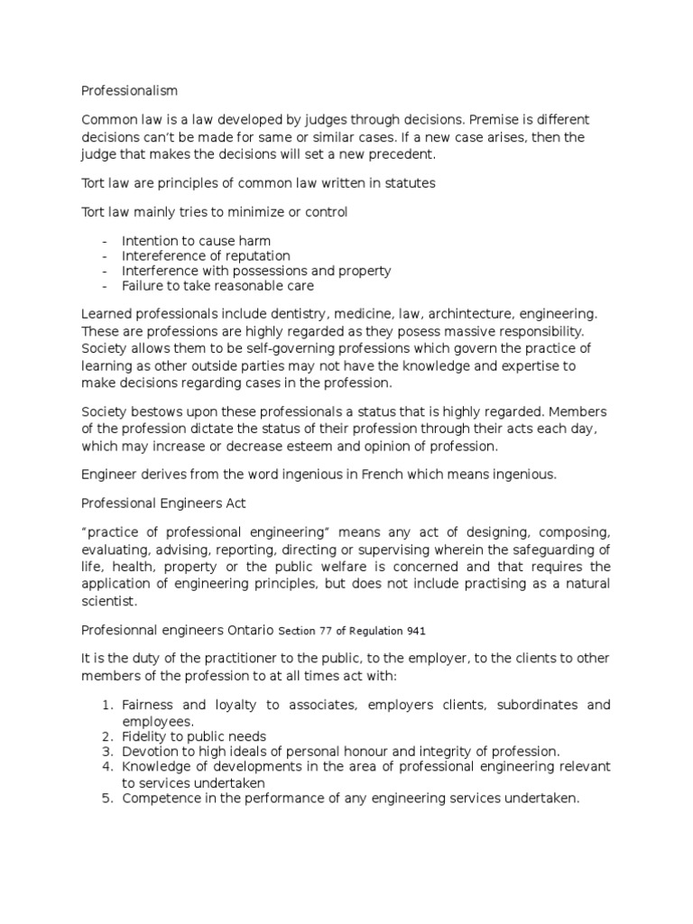 Engineering Ethics Notes 1st Year | PDF | Profession | Safety
