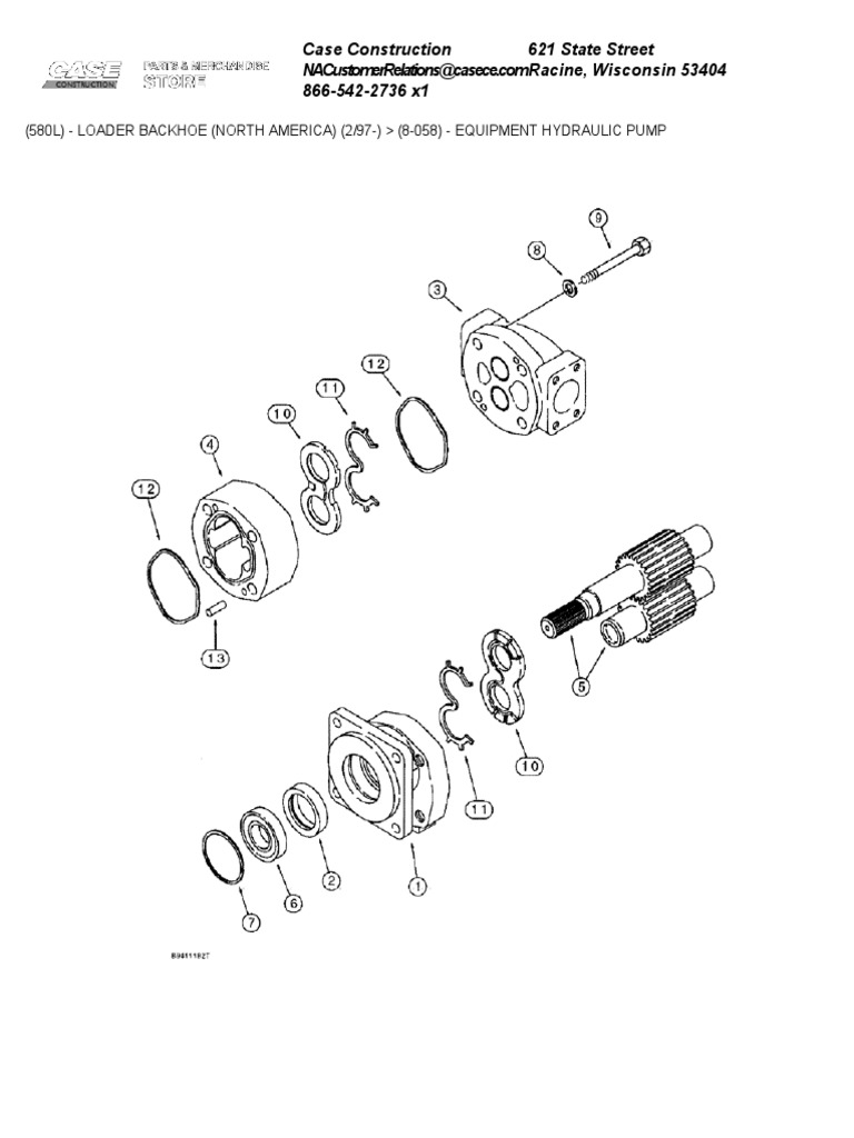 Hydraulic Pump Parts for Case 580L | PDF | Gear | Manufactured Goods