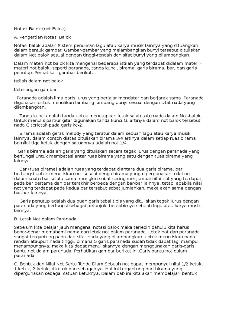 Notasi Balok Pdf